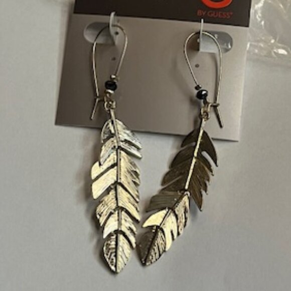 GUESS - Golden Feather Earrings - *NWT - Picture 2 of 5